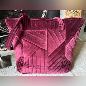 Vera Bradley Velvet Small Tote Bag Raisin